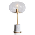 Popular modern decoration bedside glass table lamp with marble base